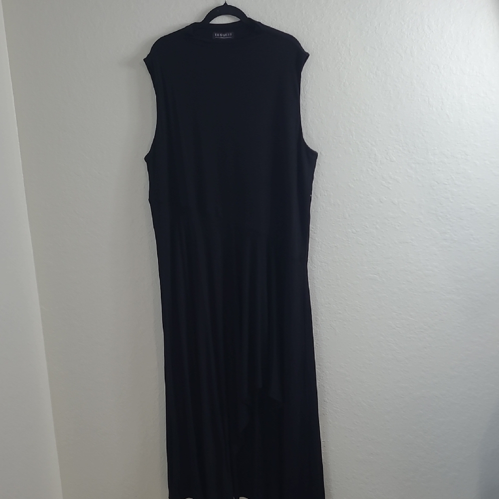 Eloquii  Black Maxi Dress Asymmetrical Hem Ryon  Size 24